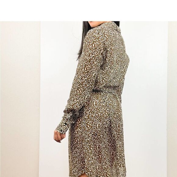 ModCloth Brown Leopard Print "A Fine Design" Shirt Dress - Picture 3 of 13